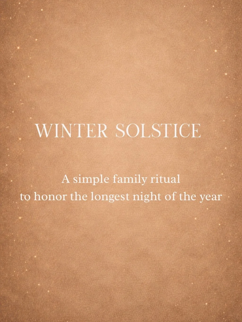 If you&rsquo;d like to honor the winter solstice with a simple ritual (kids and partners welcomed) here you go 🕯️

All you need: 
✨5-10minutes
🕯️One main candle 
A smaller candle for each person (nice to have but not necessary)

Do it anytime in th