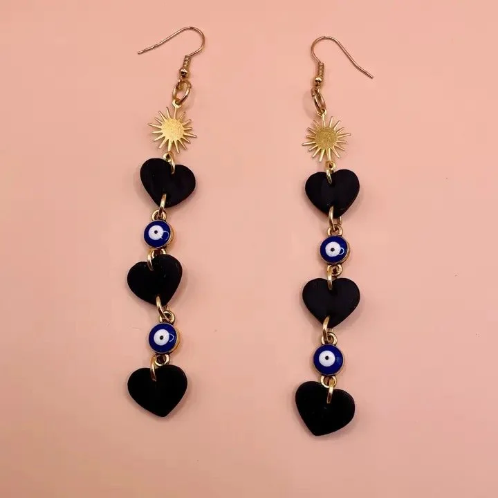 🖤 Evil Eye Guardian Statement Earrings 🧿
