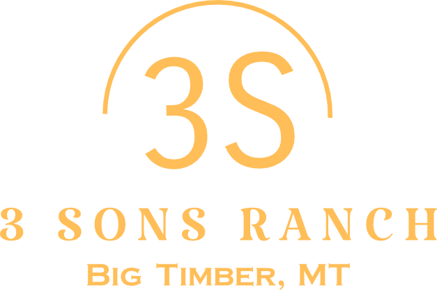 3 Sons Ranch logo with text "Big Timber, MT" in yellow-orange color.