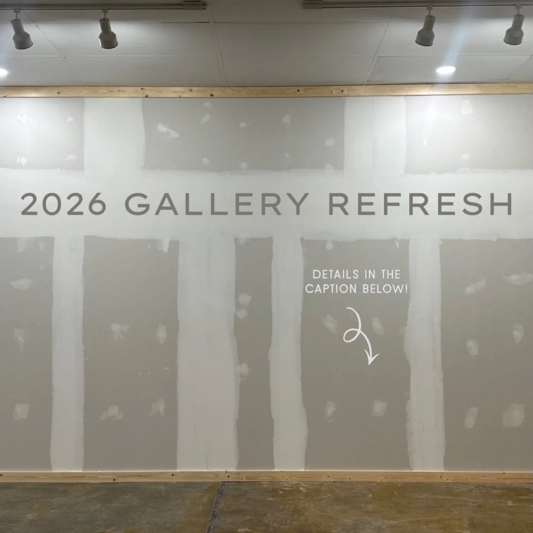 Over the holiday break, the back portion of the gallery has gone through a mini refresh! As part of our shared space with our neighbors @mosaicartgroup, we reimagined the layout of our space to create a little more room for their growing company whil