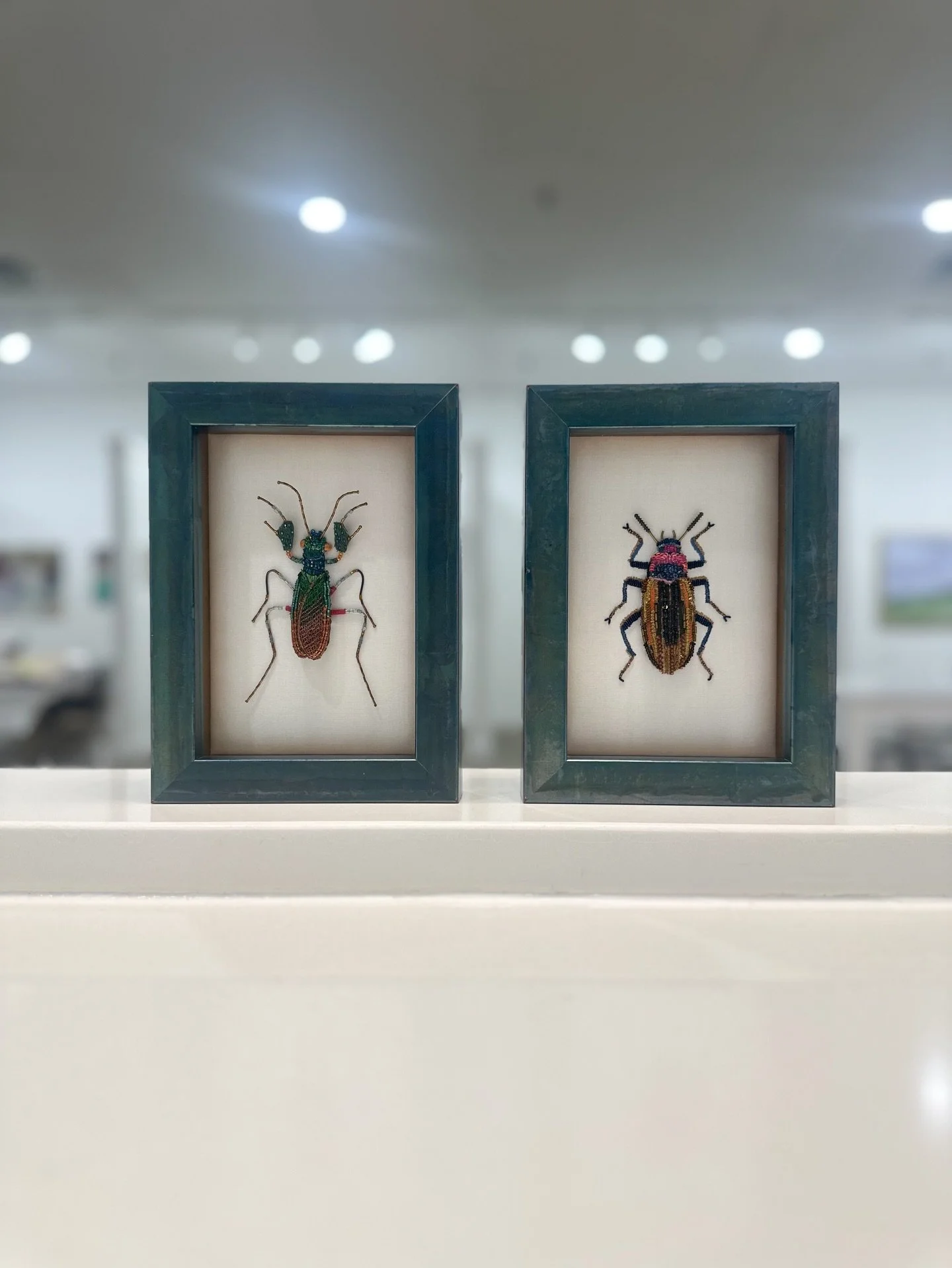 Totally buggin over these little framed brooch pins! 🪲 
.
.
. 
#waddellsgallery #customframing #artgallery