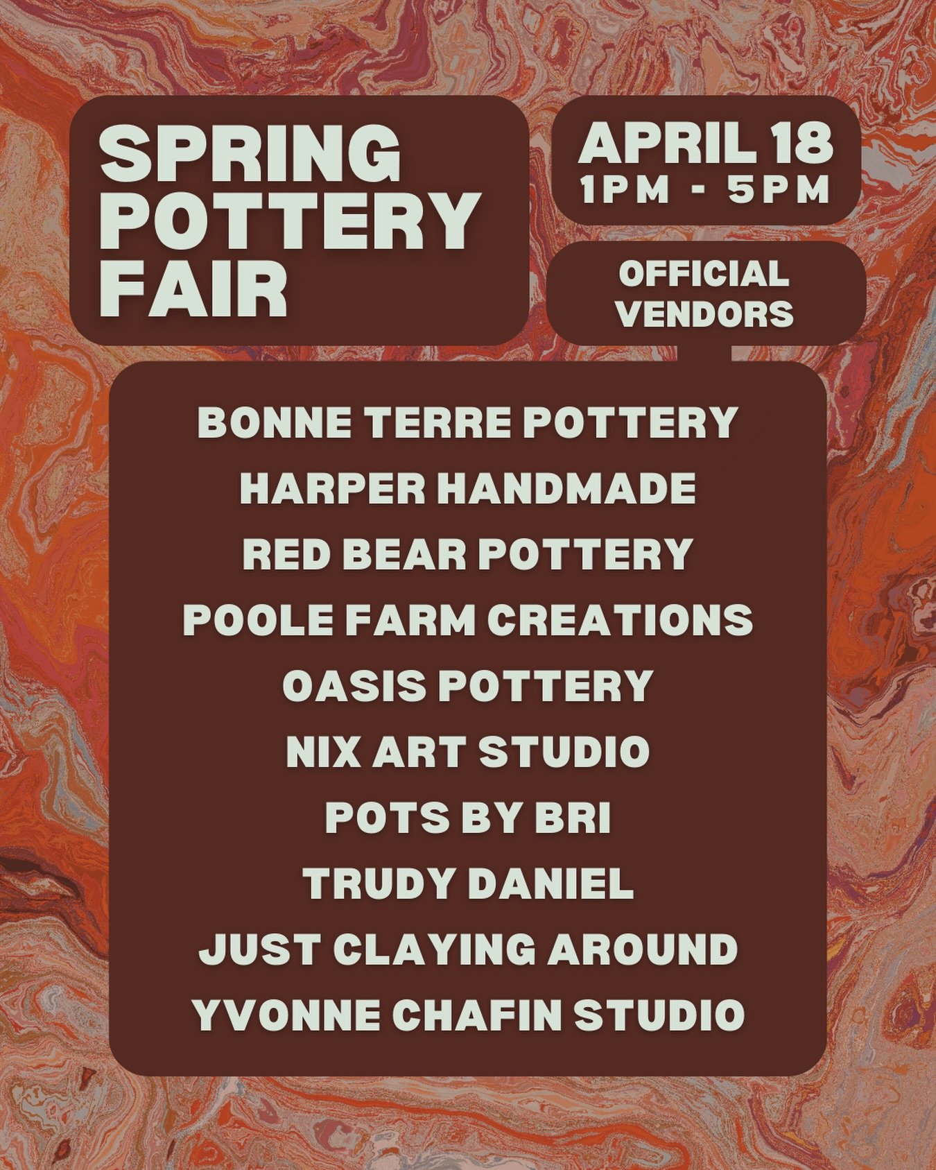 2026 SPRING POTTERY FAIR OFFICIAL VENDORS! 🤩 We&rsquo;re bringing back some familiar faces along with a few new artists 👀 someone pinch us!!! 
.
.
. 
#waddellsgallery #ceramicart #localartists