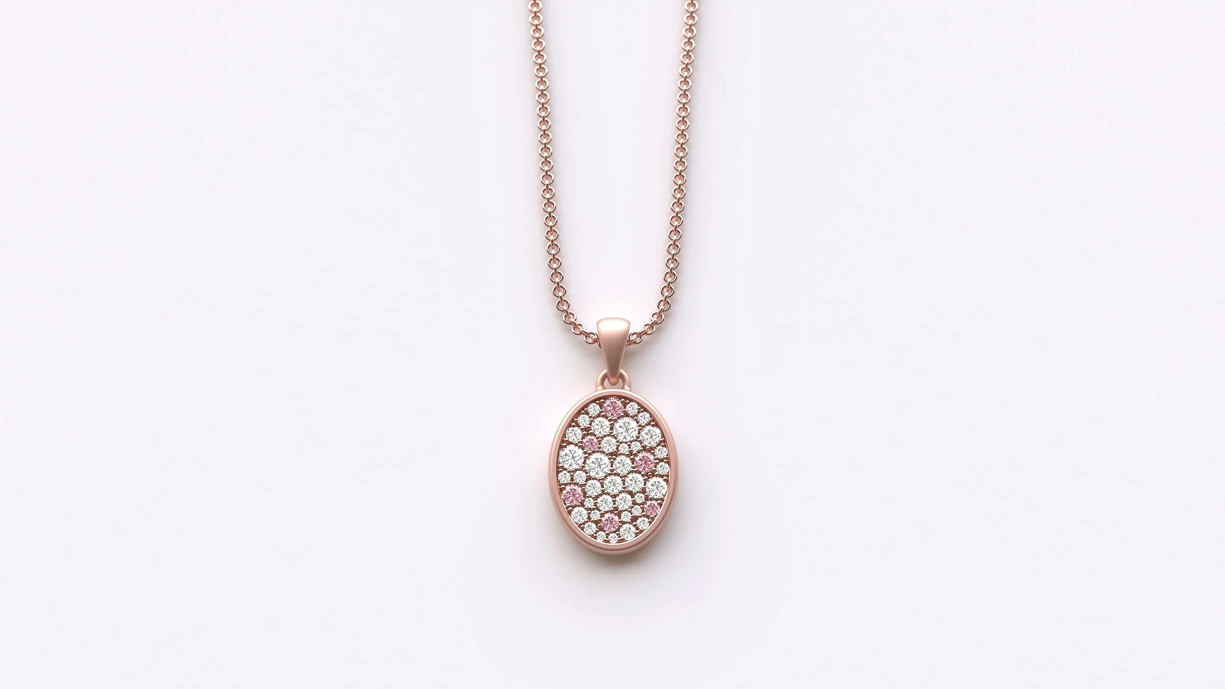 Celeste Blush Oval Pendant