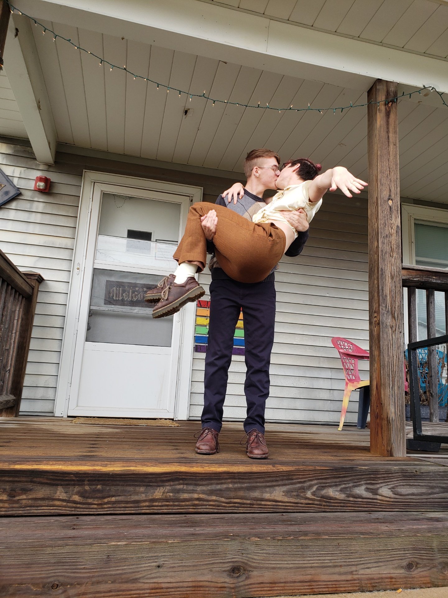 Engagement photo on the porch where we later married!