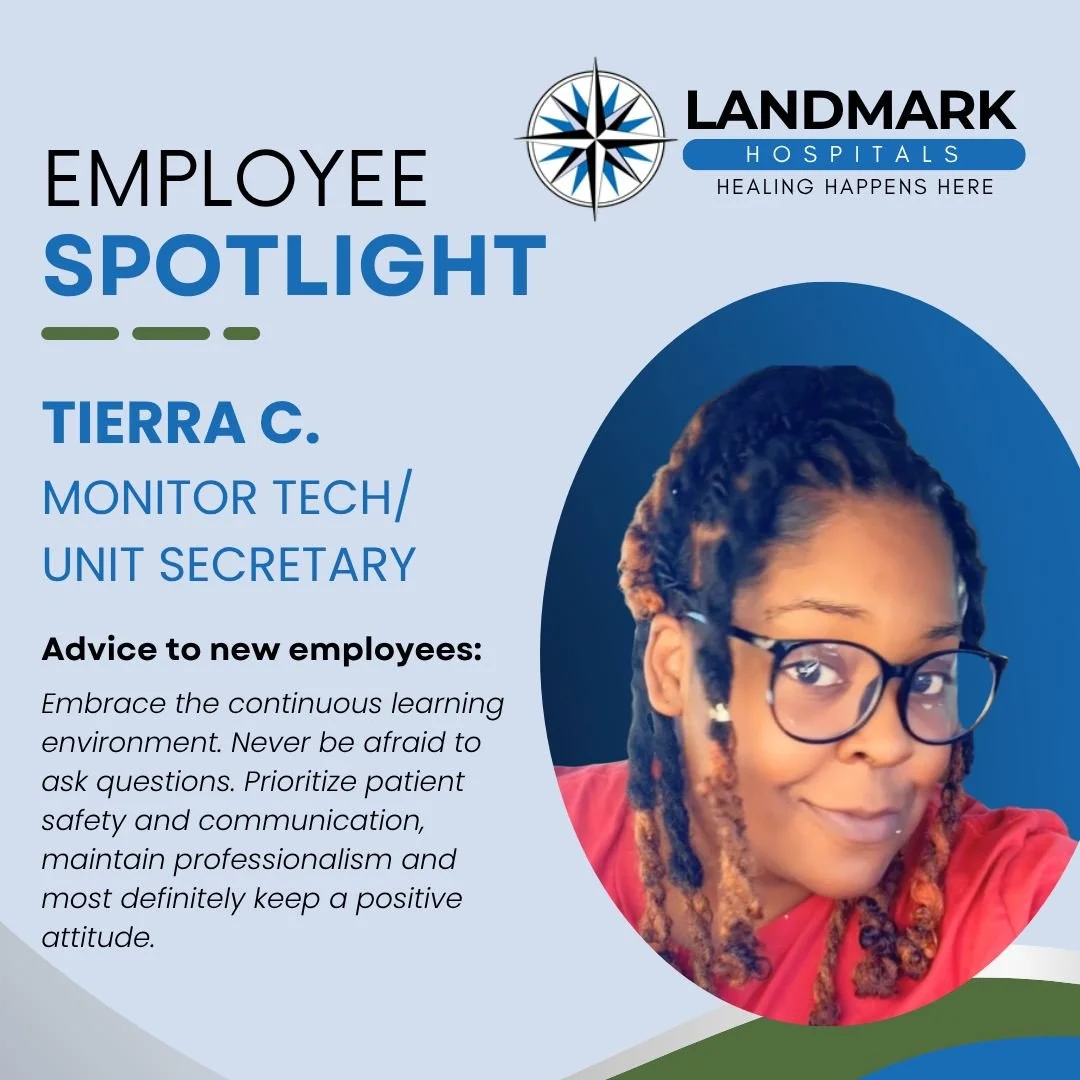 TEAM TUESDAY: Meet Tierra C., our Monitor Tech &amp; Unit Secretary! 💻💙

💼 Name &amp; Title: Tierra C., Monitor Tech / Unit Secretary
🕒 Industry Experience: 18 years in healthcare; 6 years with Landmark

✨ Unique Talent:
Tierra takes pride in eve