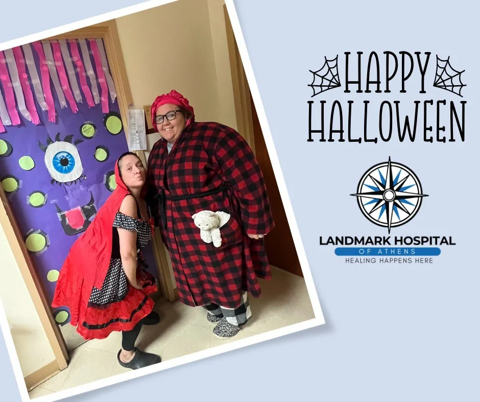 Halloween at Landmark Hospital of Athens! 👻🎃

Our team had a spook-tacular time celebrating Halloween! From fun costumes to creative decorations, the halls were full of spirit.

✨ Check out Amanda E. and Amanda H. showing off their festive costumes