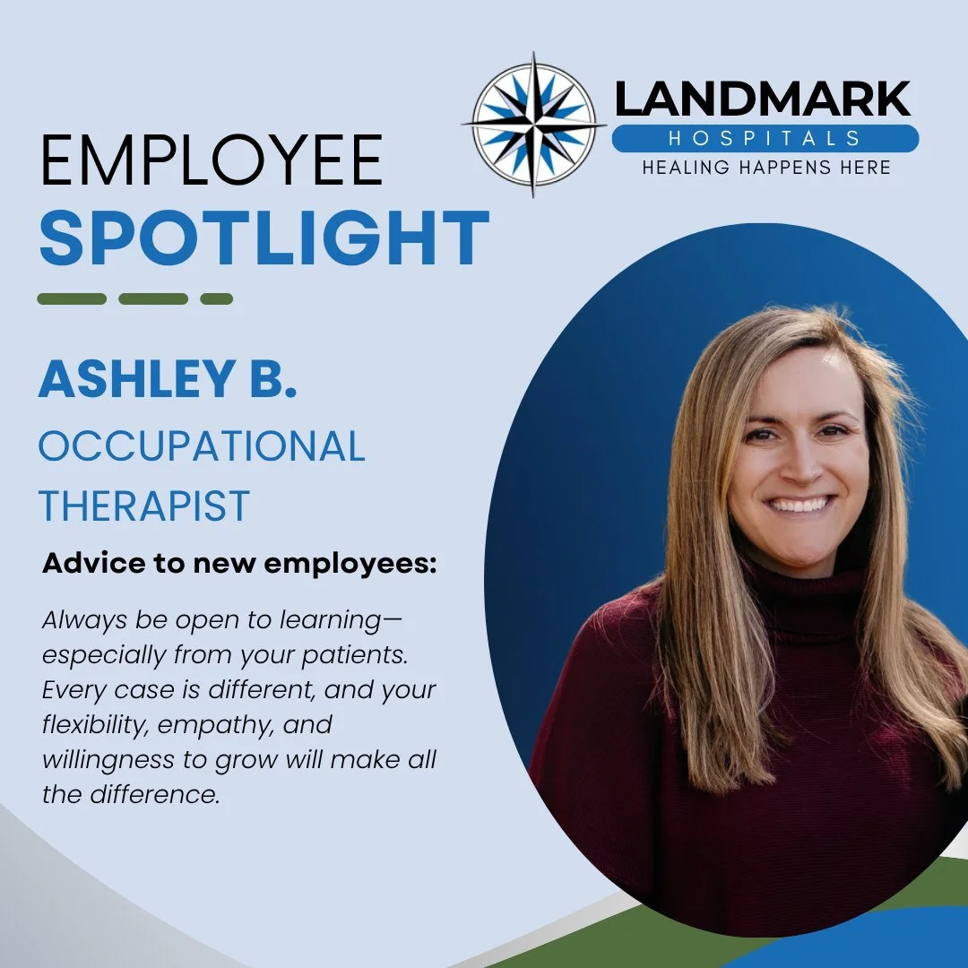 TEAM TUESDAY: Meet Ashley B., our Occupational Therapist! 

💼 Name &amp; Title: Ashley B., Occupational Therapist
🕒 Industry Experience: 11 years as an OT &mdash; 6 of those at Landmark

🎓 Certifications:
&bull; Fieldwork Educator Certificate
&bul
