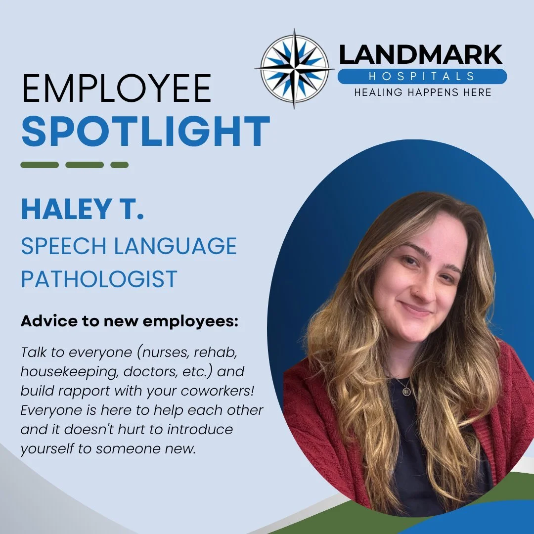 Meet Haley T., our Speech Language Pathologist! 🗣️💙

💼 Name &amp; Title: Haley T., Speech Language Pathologist (SLP)
🕒 Industry Experience: A little over 1 year as an SLP; 2 months with Landmark

🎓 Certifications &amp; Specialties:
&bull; Certif