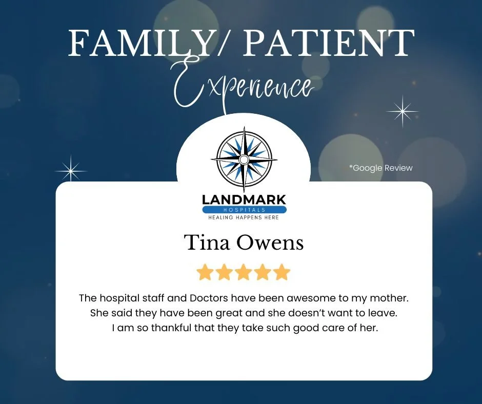 Shining Reviews Are In!
We're so grateful for the kind words our patients, families, and employees share about our LTAC Hospital!  We strive to provide exceptional care and a positive healing environment, and your positive feedback means the world to
