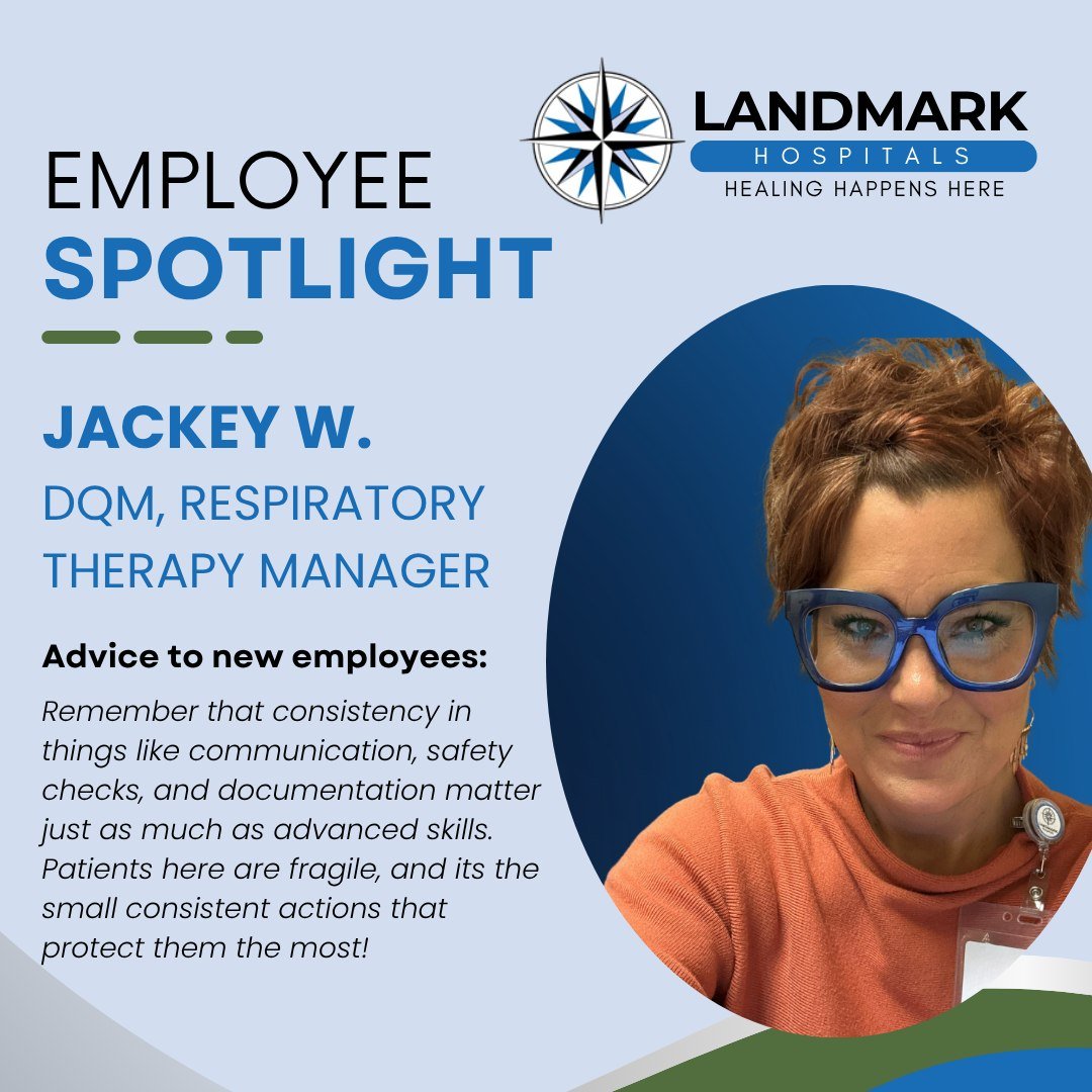 TEAM TUESDAY: Meet Jackey W., our DQM &amp; Respiratory Therapy Manager! 🌟🫁

💼 Name &amp; Title: Jackey W., Director of Quality Management &amp; Respiratory Therapy Manager
🕒 Industry Experience: 19 years in healthcare; 6 weeks with Landmark

🎓 