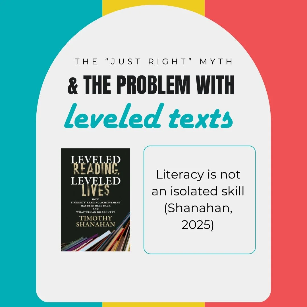 Tim Shanahan&rsquo;s book Leveled Reading, Leveled Lives argues that matching students to &ldquo;just right&rdquo; leveled texts may feel supportive, but it actually slows reading growth, especially for struggling readers. 

When students spend years