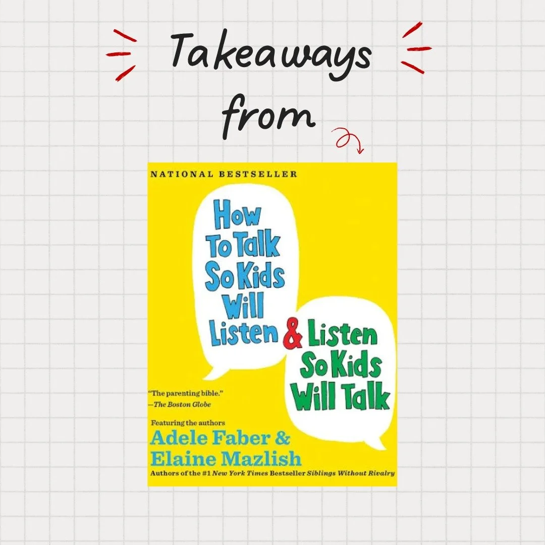 Highly recommend this book -- the way you talk to children shapes their behavior and their view of themselves. How to Talk gives plenty of tips and examples that apply across all interactions and relationships!