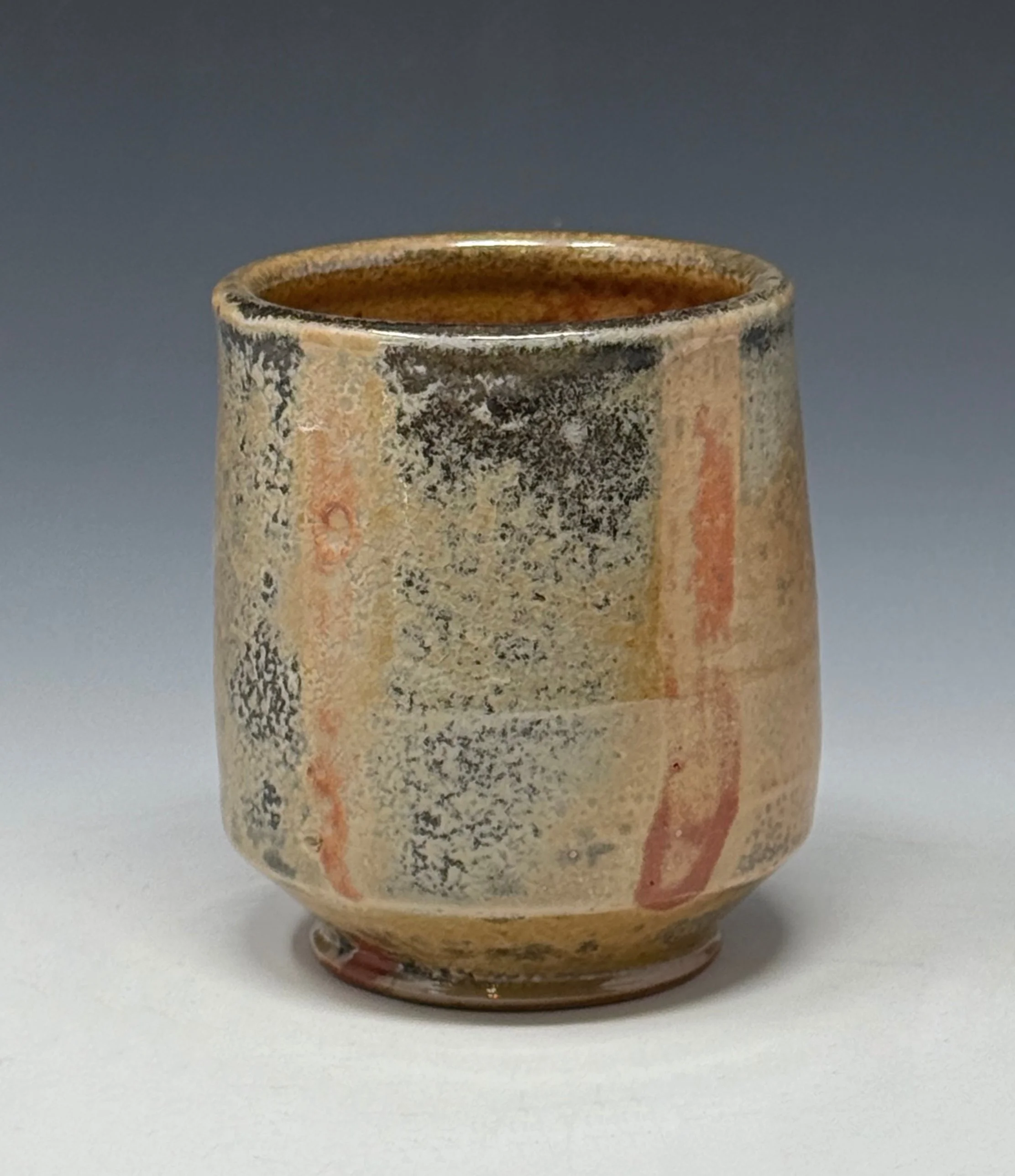 Cup, Reduction Fired Stoneware, 4" x 2.75" x 2.75", 2025