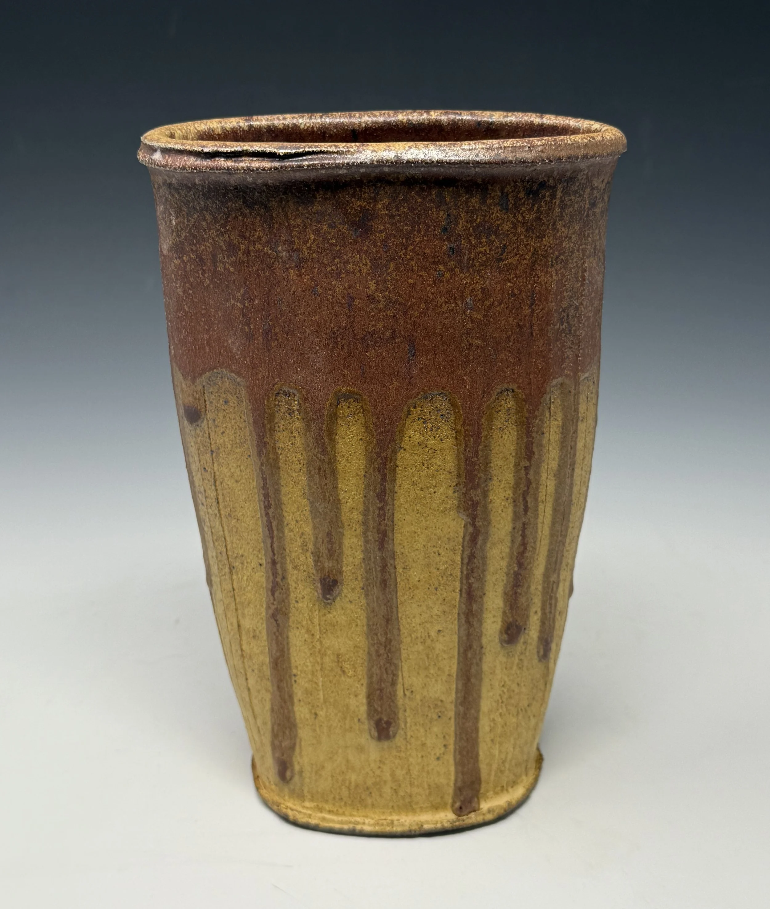 Envelope Vase, Soda Fired Stoneware, 9.5" x 6" x 3.25", 2026 