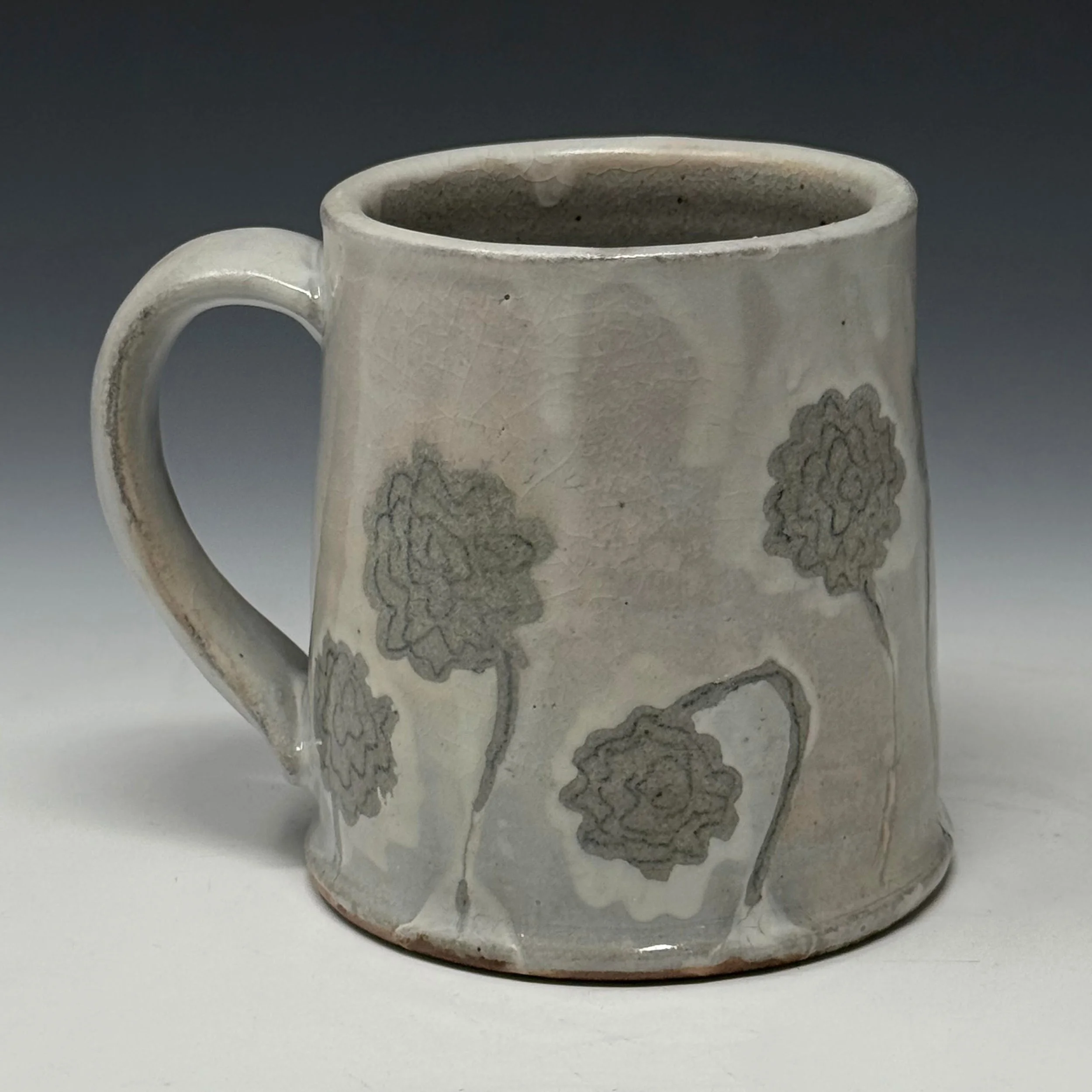 Flower Mug, Soda Fired Stoneware, 4" x 4.5" x 3", 2026