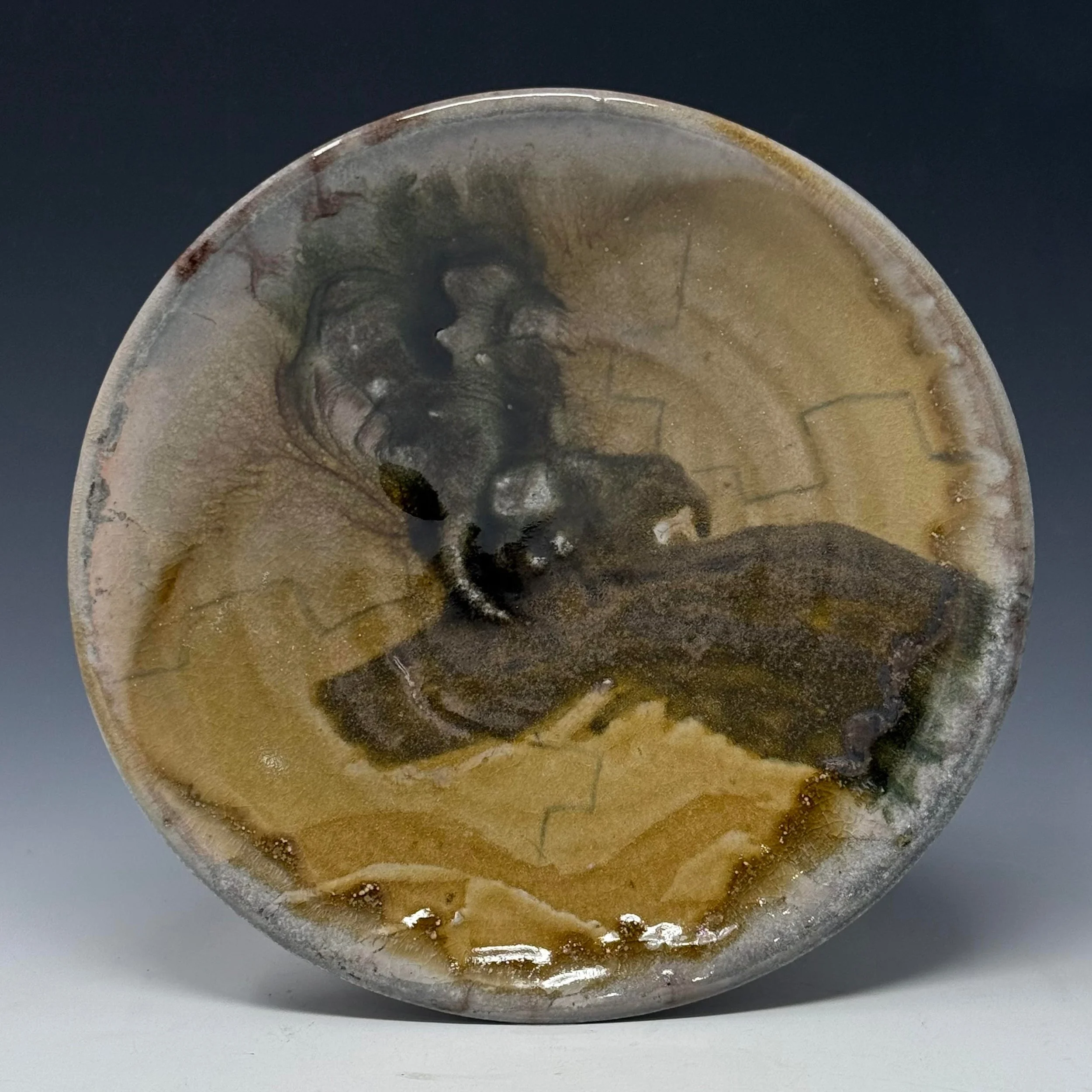 Turkey Vulture Plate, Soda Fired Stoneware, 1" x 7.5" x 7.5", 2026