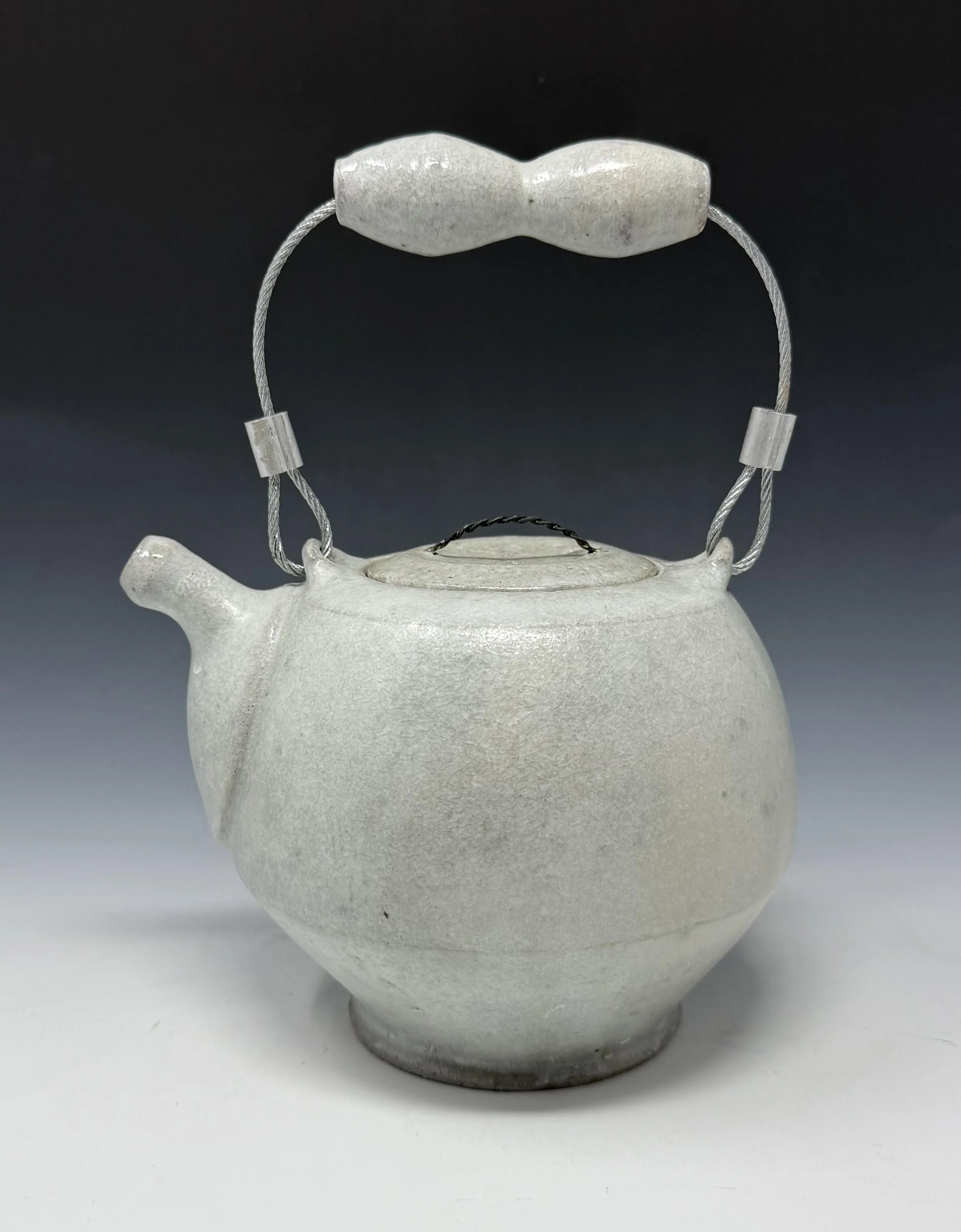 Handled Teapot, Soda and Salt Fired Stoneware, 11" x 8" x 6", 2026
