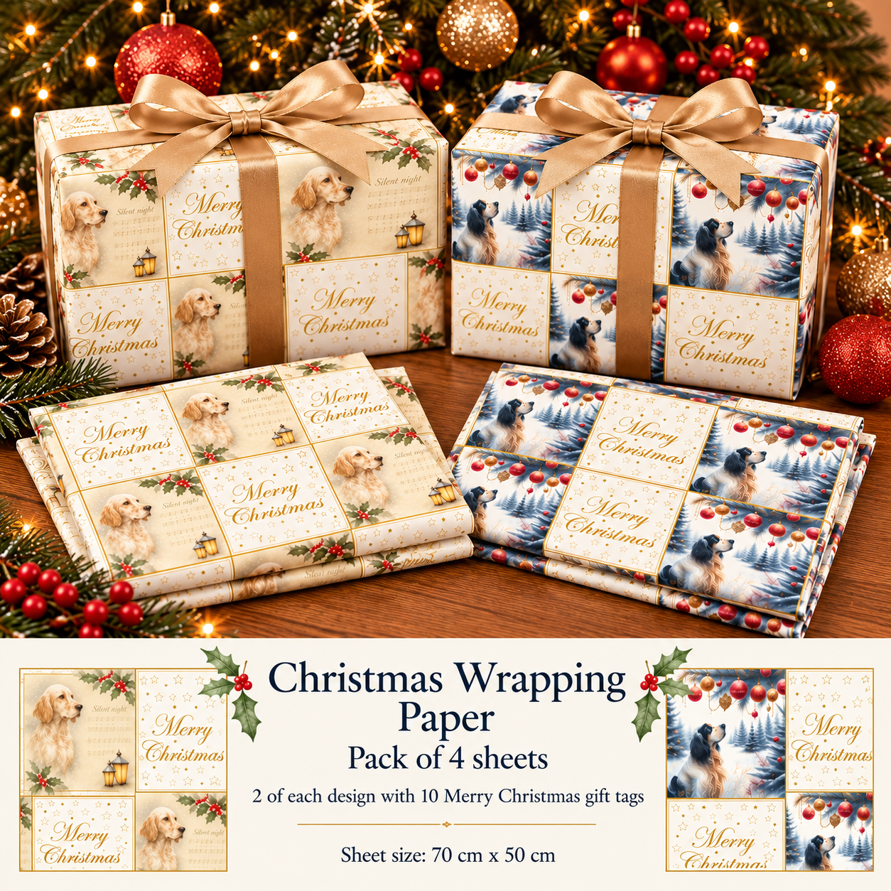 PRE ORDER Setter Christmas Wrapping Paper