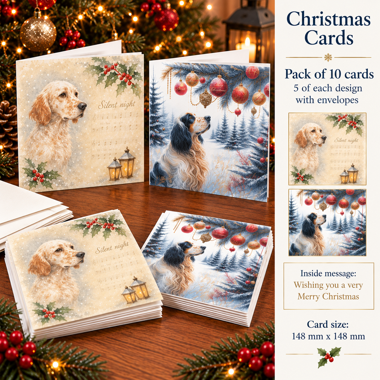 PRE ORDER Setter Christmas cards