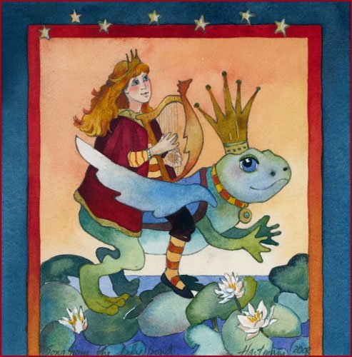 Song from the Lily Pond,Watercolor, 6.5\" x 6.5\"