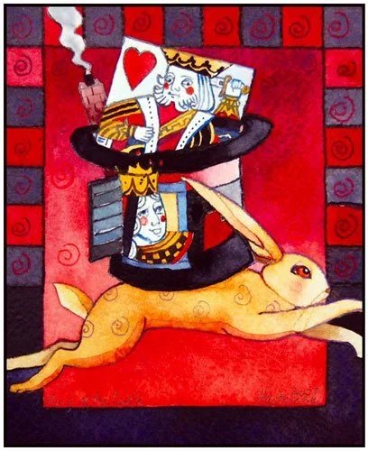 King of the Castle, watercolor and colored pencil 4.5\" x 5.5\"