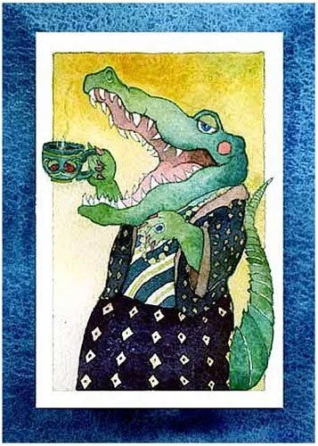 Illustration character Mrs. Ally Gator's Favorite Food By Barbara Hartmann Unpublished, © 2000