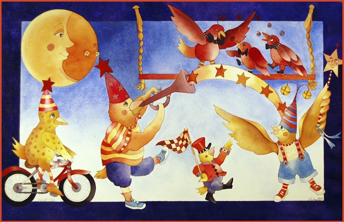 Midnight choir, Watercolor on winsor-newton paper, 22" x 14"