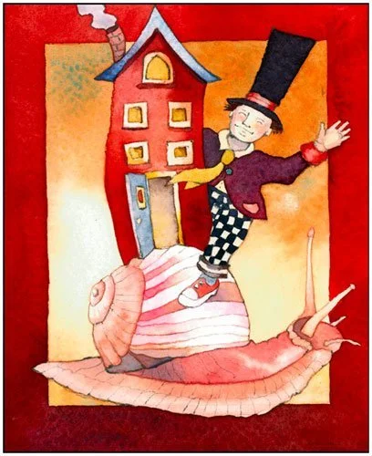 Duplex, watercolor and colored pencil 4.5\" x 5.5\"