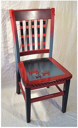 Chair: 35.5"h x 16.5"w x 17"d