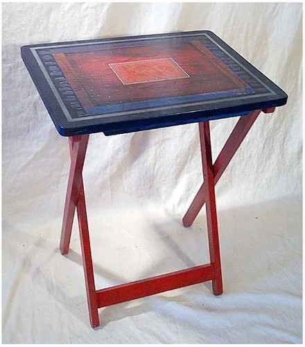 Folding side table: 24.5"h x 19.5"w x 15.5"d