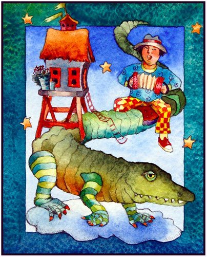 Pleated Dreams, watercolor and colored pencil 4.5\" x 5.5\"