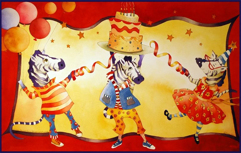 If I knew you were coming I'd have baked a cake... | Watercolor on winsor-newton paper, 22" x 14"