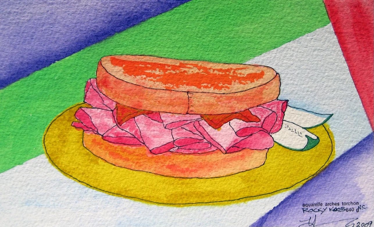 Ham on Rye Aquarelles on Arches .jpg