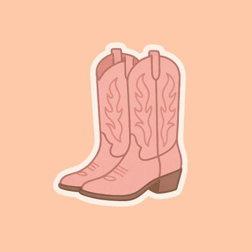 Pink Boots Sticker