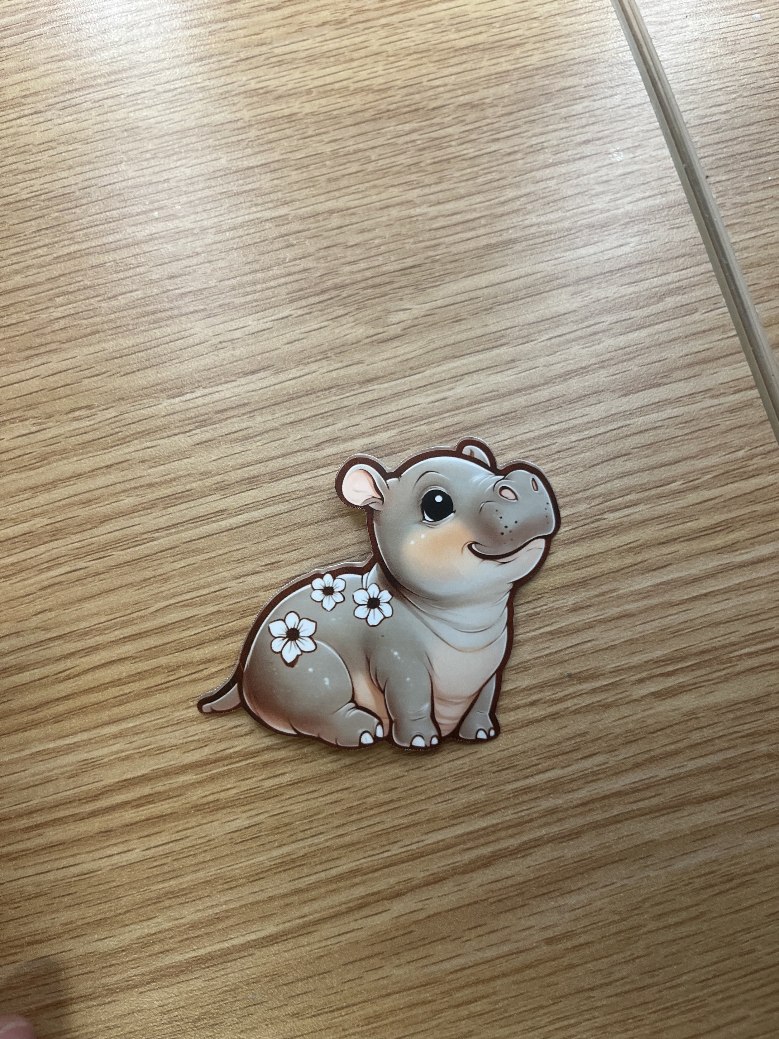 Cartoon Baby Hippo Sticker
