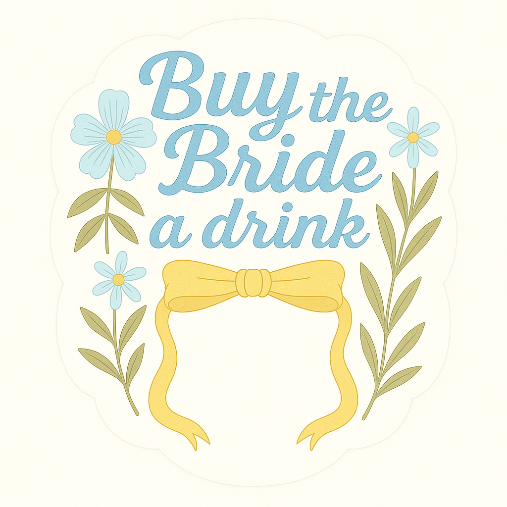 Buy the Bride a Drink QR Code Sticker