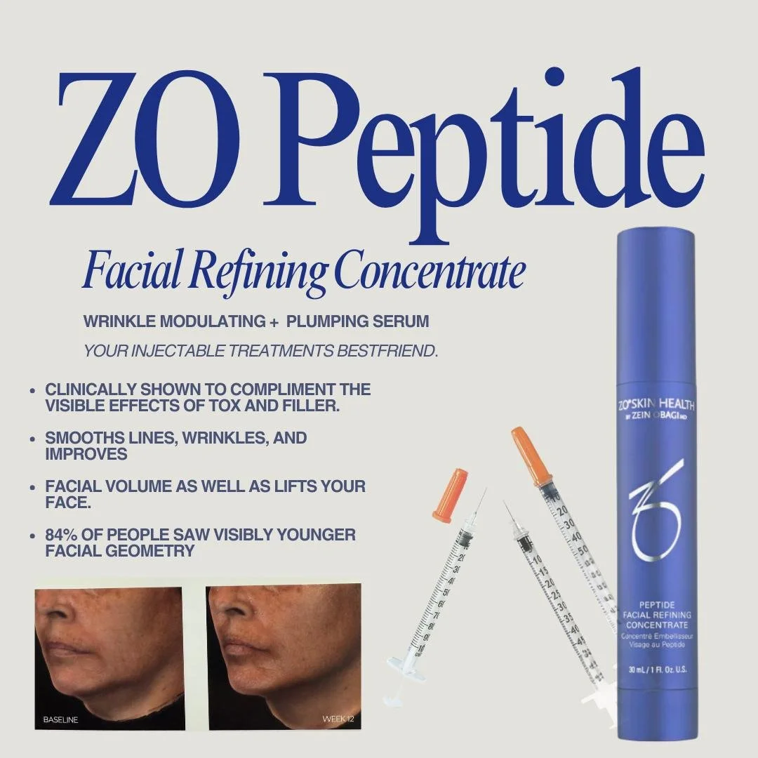 ZO Peptide Facial Refining Concentrate ✨
We’re excited to announce the newest innovation from ZO® Skin Health has arrived at Modern Vitality. The Peptide Facial Refining Concentrate,  a wrinkle modulating and plumping serum clinically prove