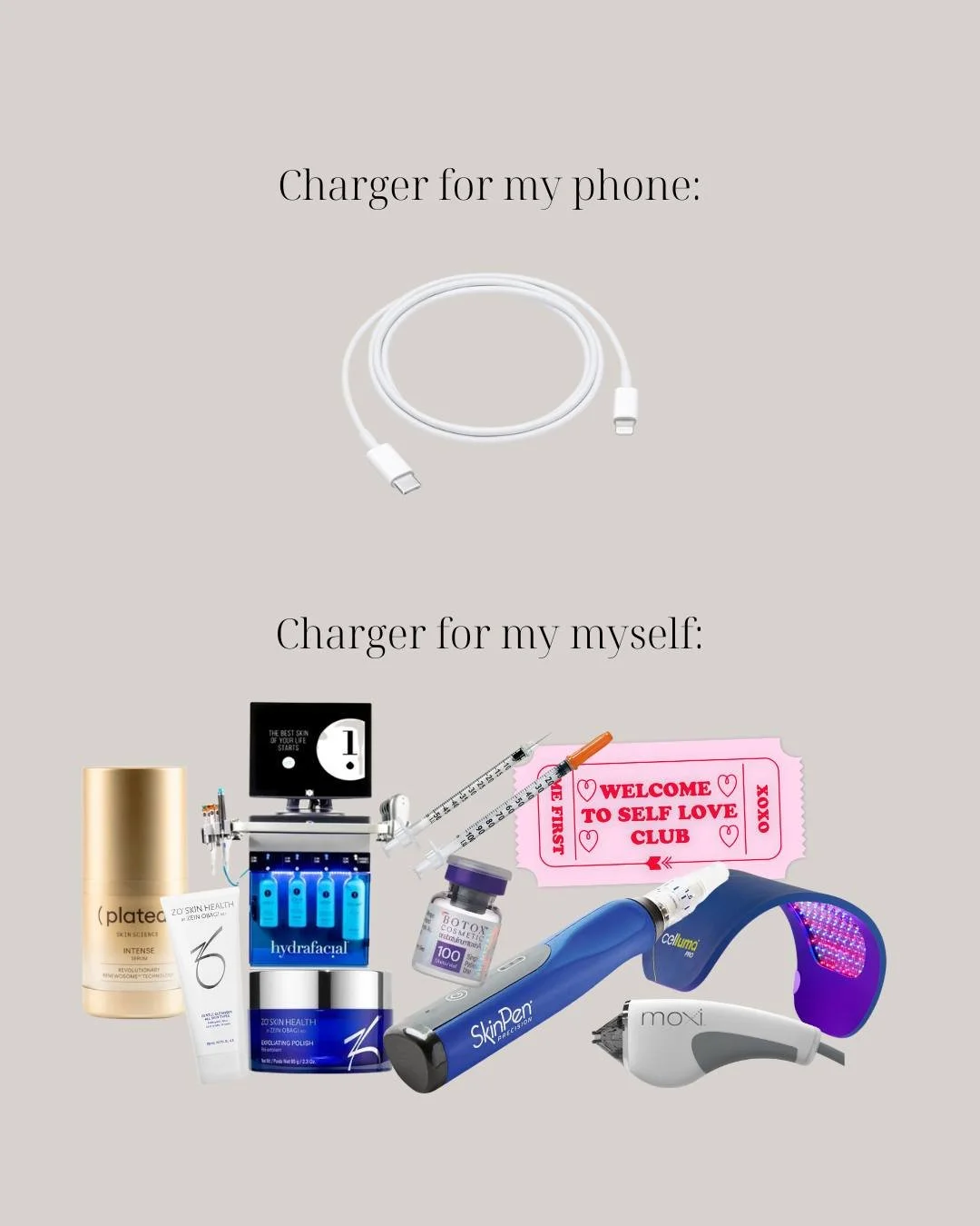 We charge our phones every night, but charging ourselves looks like joining our self love  club, microneedling, facials, and so much more. Prioritize the battery that actually matters! Link in our bio to book your appt!
