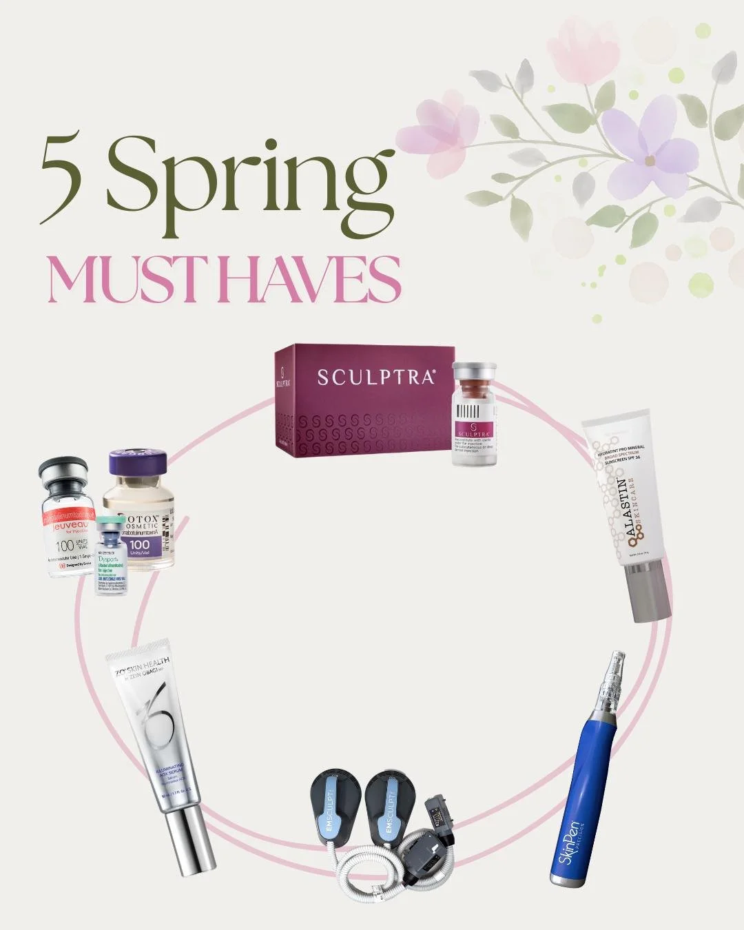 🌸 Spring Must-Haves! 🌸

Get ready for spring break with our top picks:
✨ Sculptra &ndash; natural volume + collagen boost
✨ Emsculpt &ndash; tone &amp; define before spring break
✨ Microneedling &ndash; smooth, glowing skin all summer long
✨ All ou