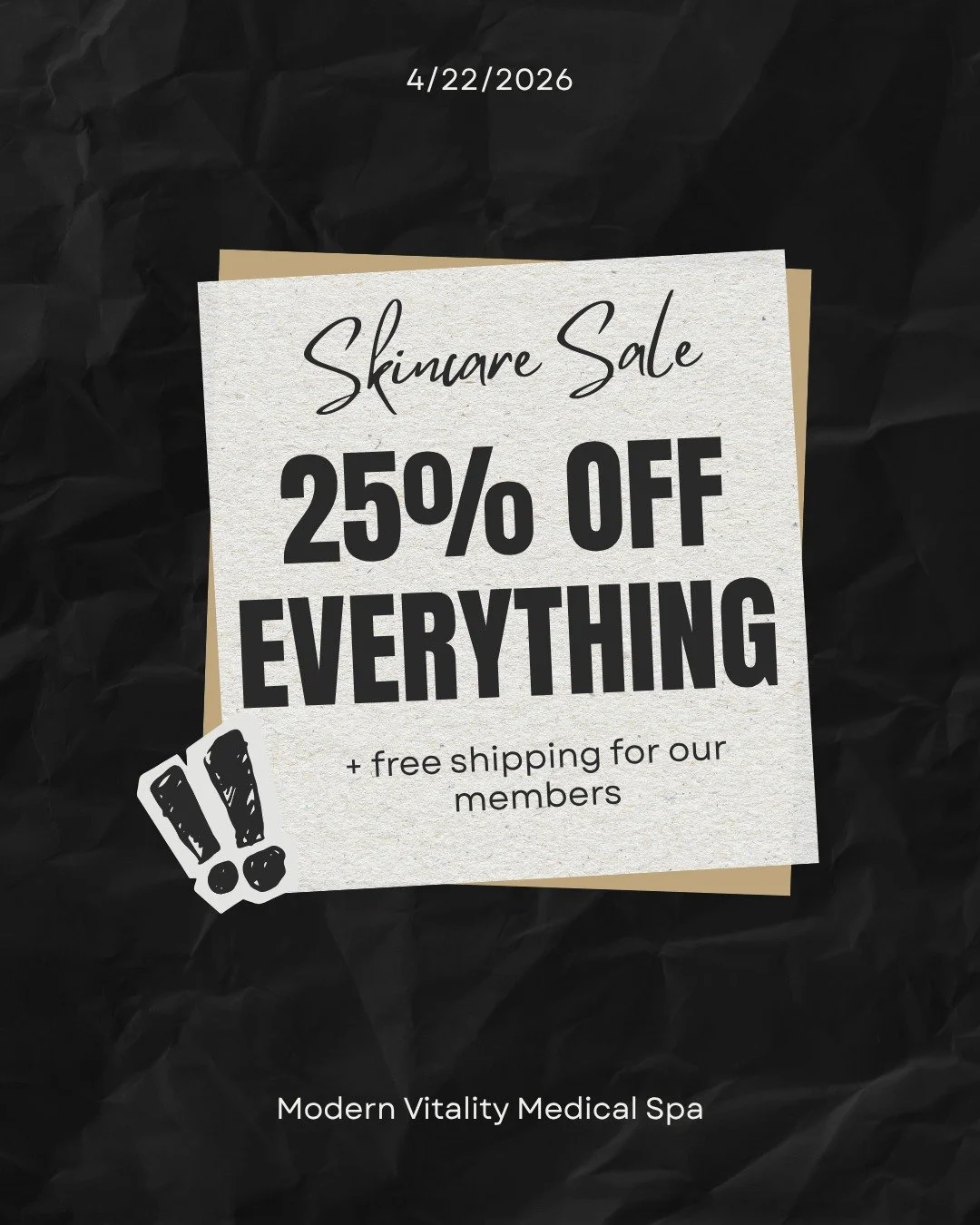 🚨 TODAY ONLY 🚨

Take **25% OFF EVERYTHING** &mdash; the biggest savings yet ✨

PLUS&hellip;
Our **Plated Intense + Plated Daily Serum Duo** (normally $516):
💎 $400 for everyone
💎 $350 for members

This is your chance to invest in serious skin res