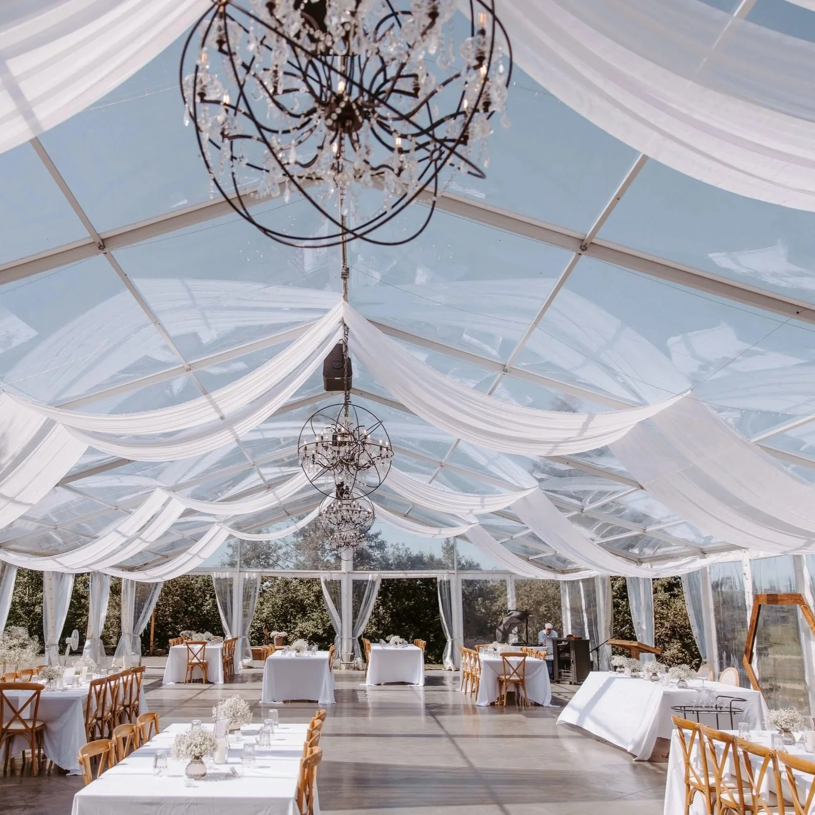 Part 2 of 3: Illuminating Romance - How Lighting Transforms Your Wedding in a Clear Tent