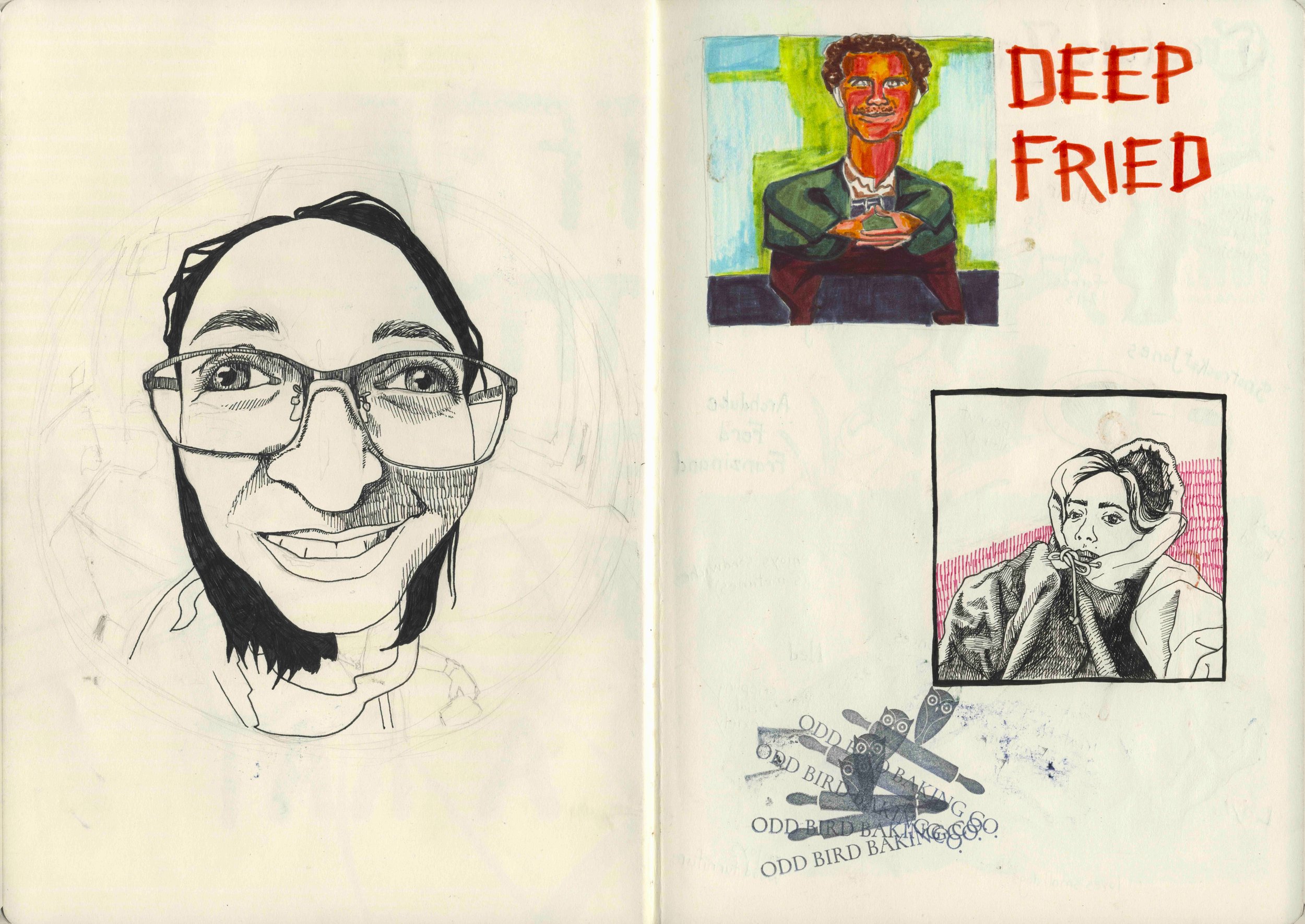 Blood, sweat, and tears (pp. 13-14), Mixed media sketchbook  12x17"  2024-2025