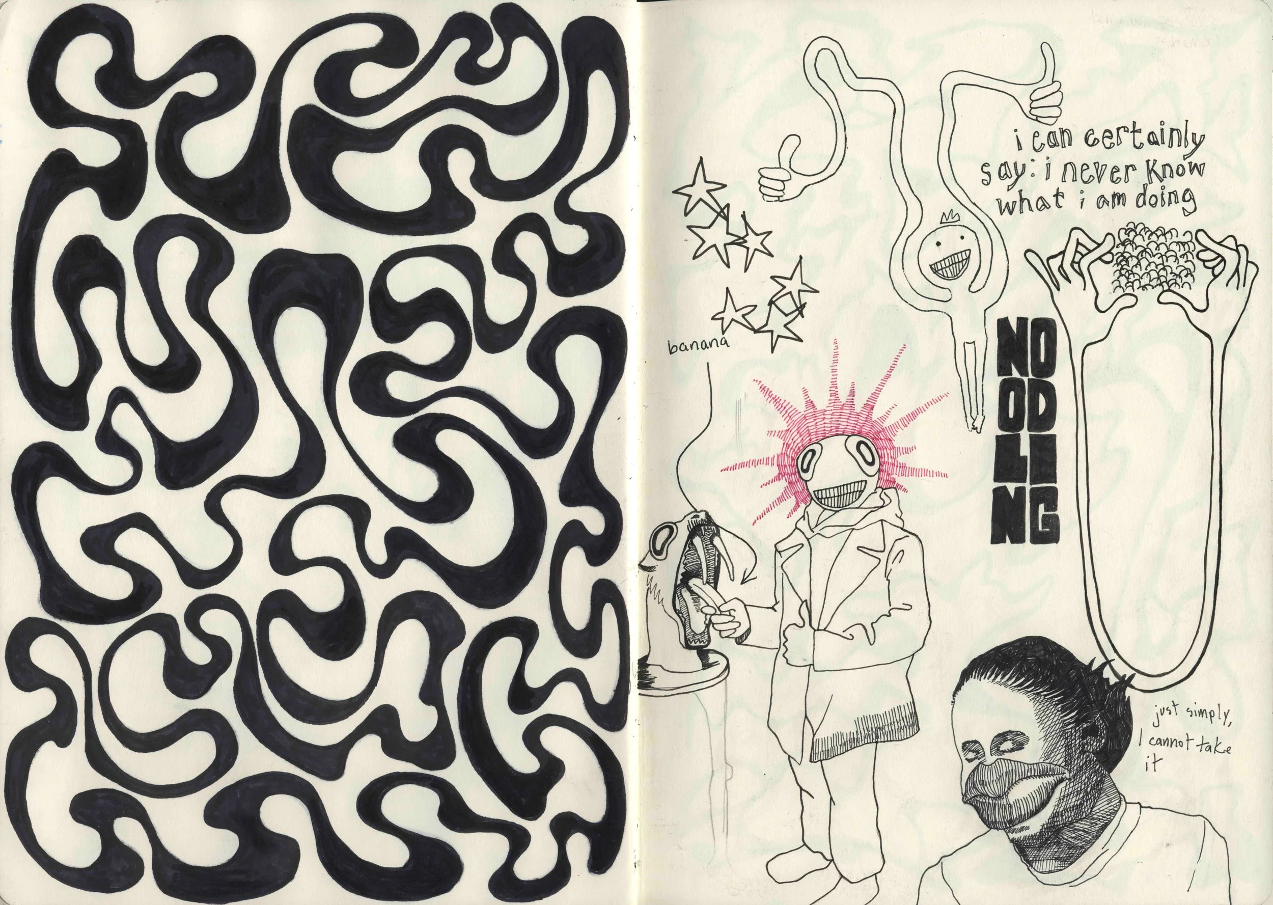 Blood, sweat, and tears (pp. 20-30), Mixed media sketchbook 12x17" 2024-2025