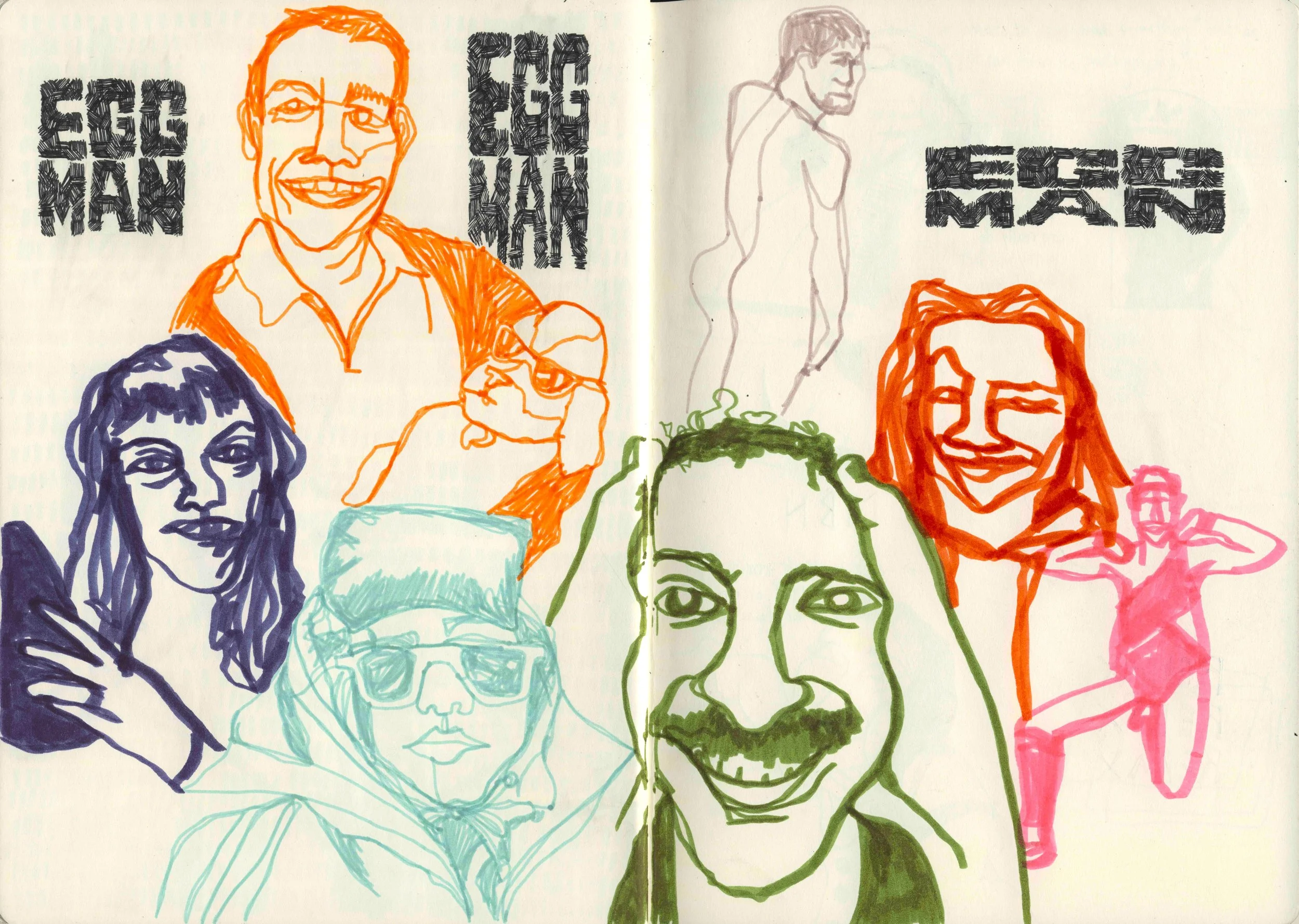 Blood, sweat, and tears (pp. 45-46), Mixed media sketchbook 12x17" 2024-2025