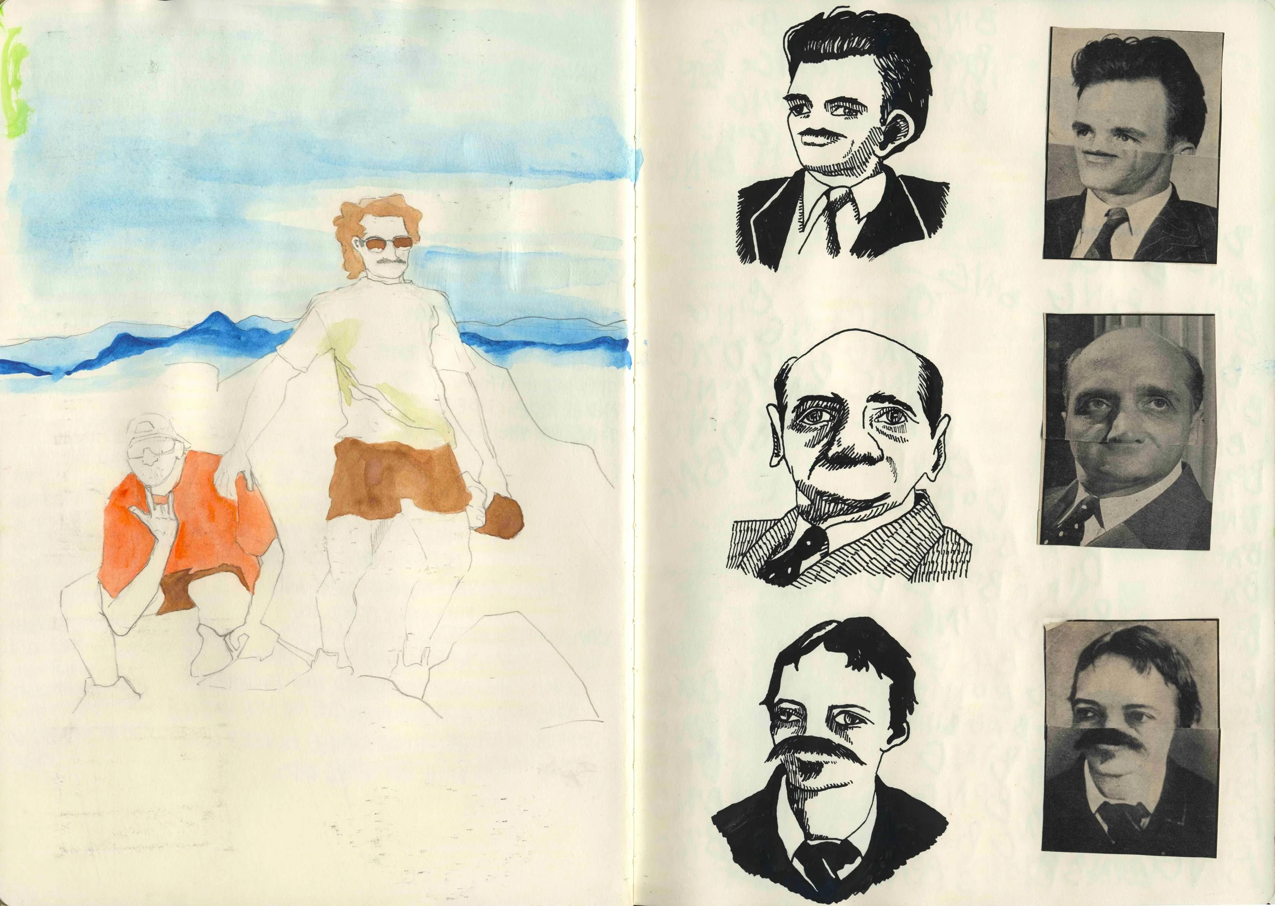 Blood, sweat, and tears (pp. 73-74), Mixed media sketchbook 12x17" 2024-2025