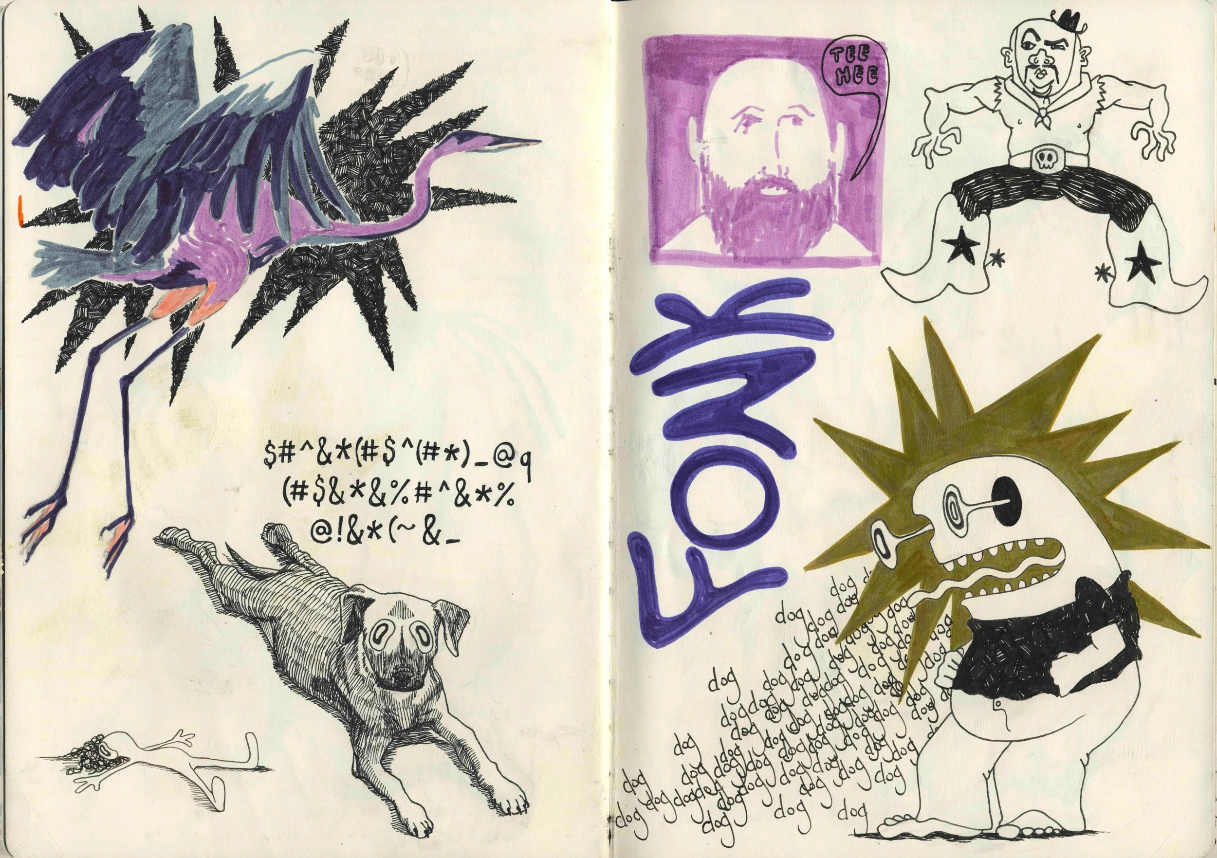 Blood, sweat, and tears (pp. 21-22), Mixed media sketchbook 12x17" 2024-2025