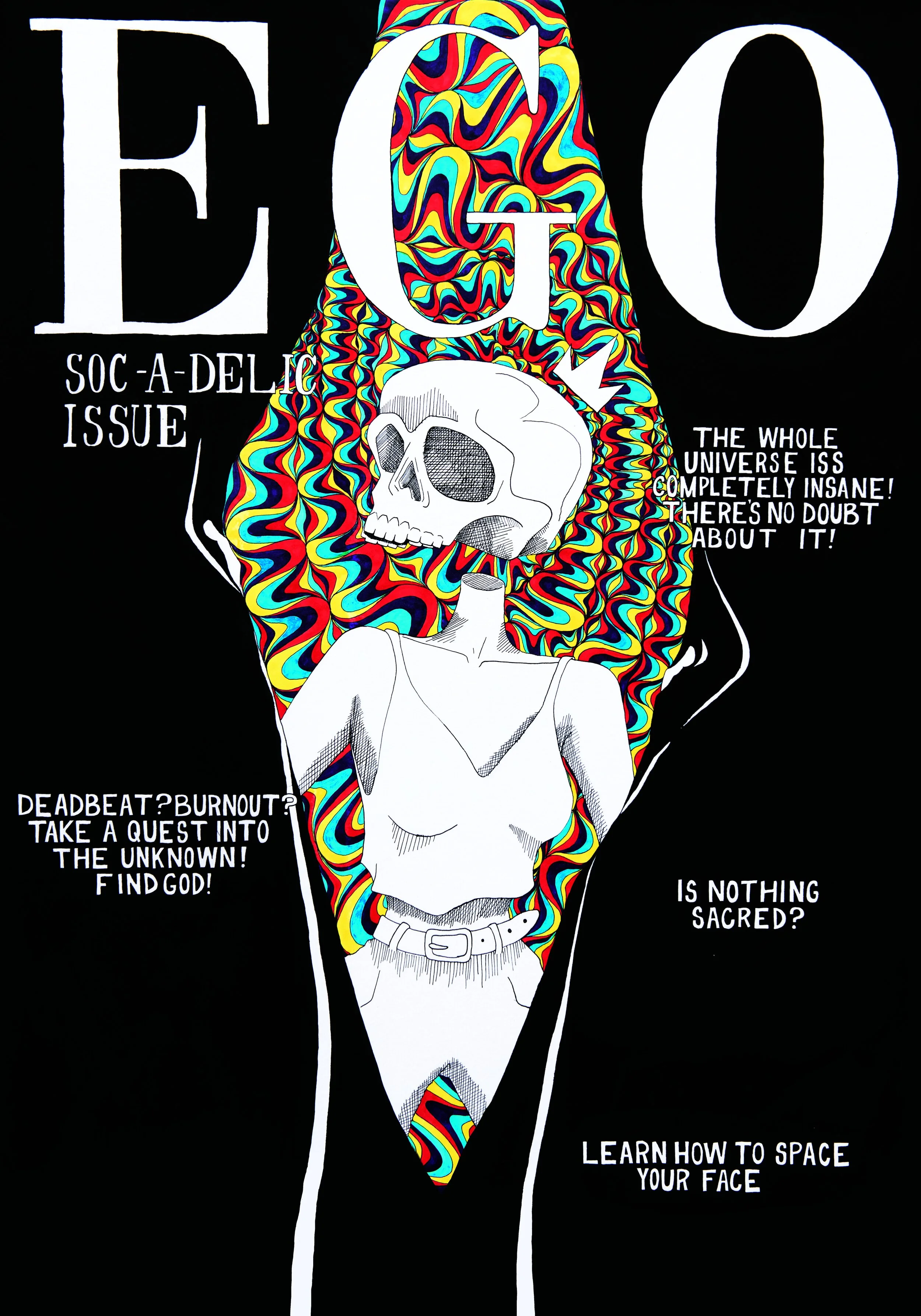 EGO,  Ink on Paper  36x24"  2020