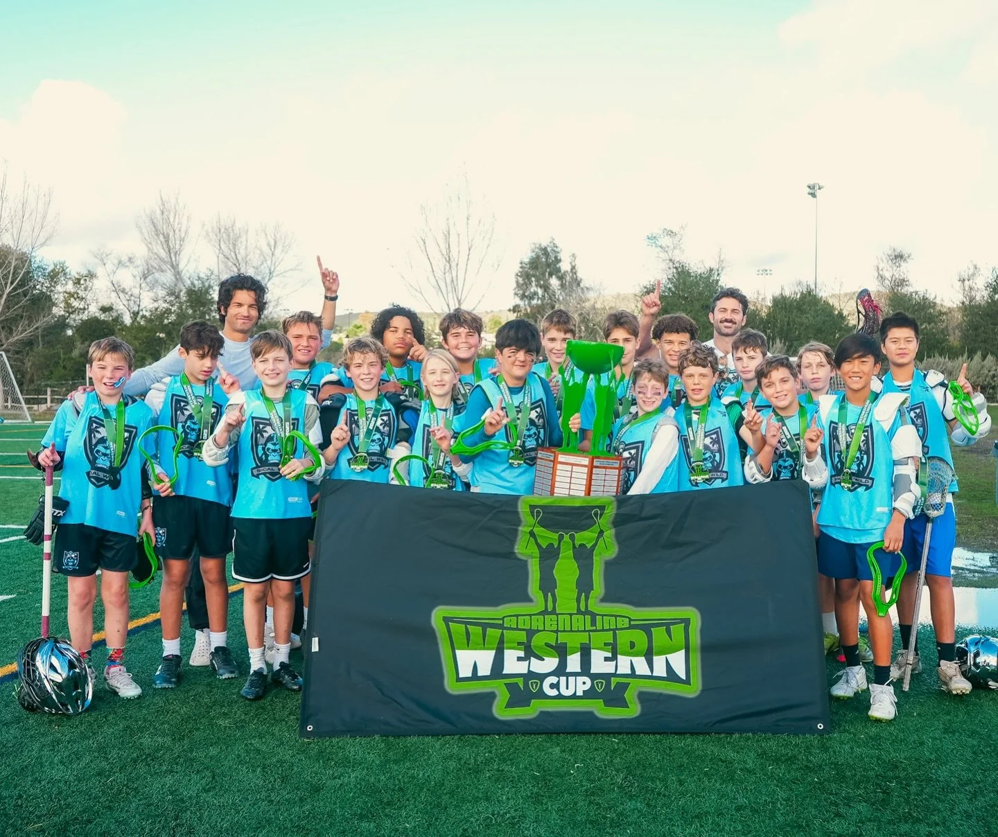 UNDEFEATED CHAMPS 🏆 2032s bring home the hardware at @adrenalinelacrosse Western Cup! #RunWild