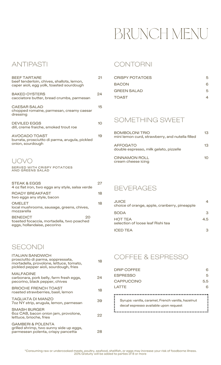 Menu — SESTINA