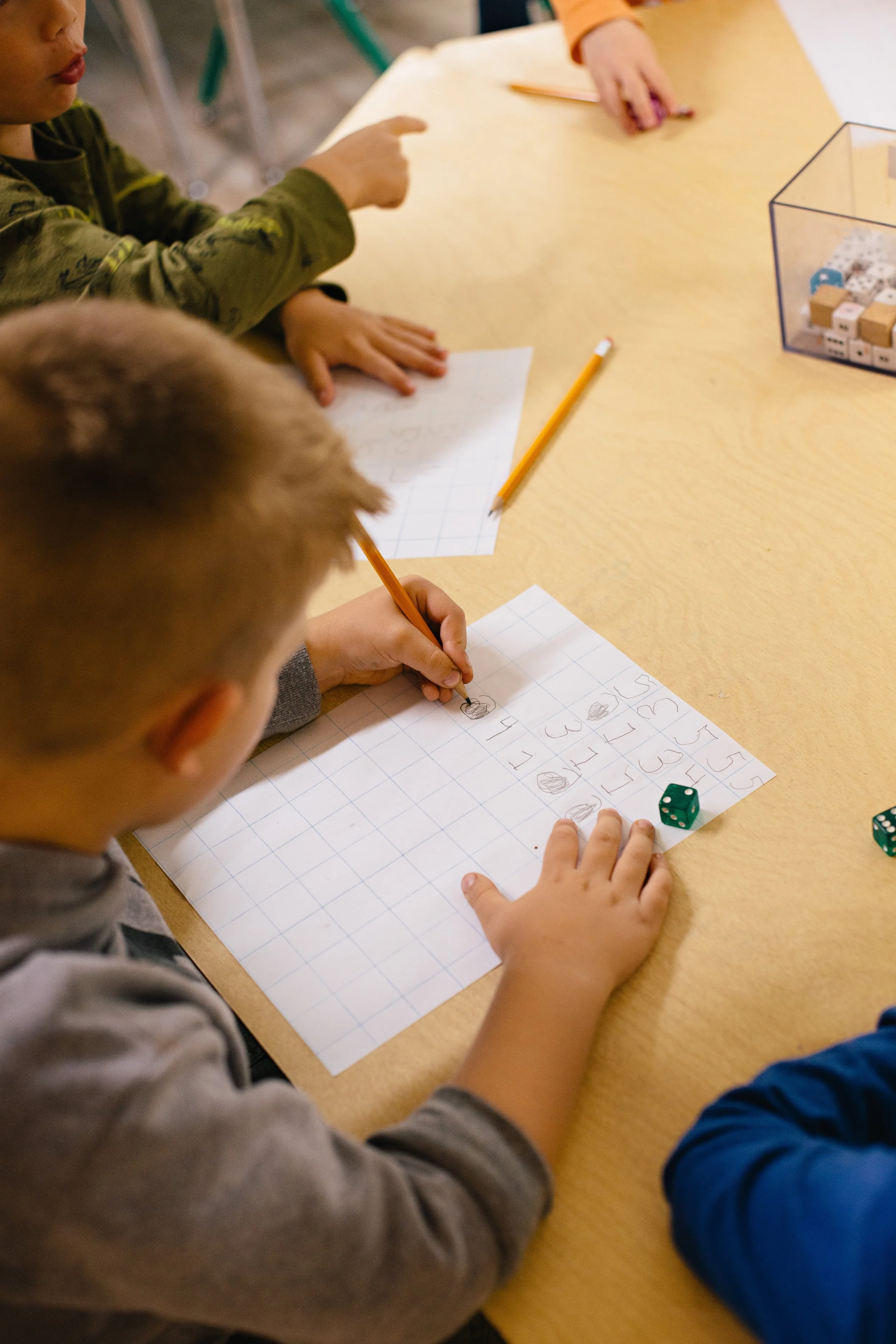 A student filling out a worksheet.